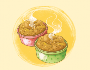 Muffin di ricotta e mele  con frutta secca e cannella