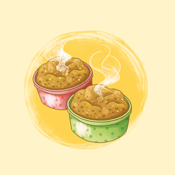 Muffin di ricotta e mele  con frutta secca e cannella