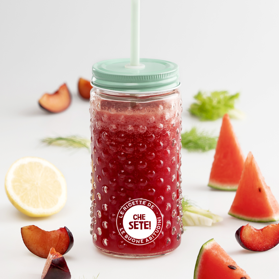 Centrifugato prugne, anguria, finocchio e limone